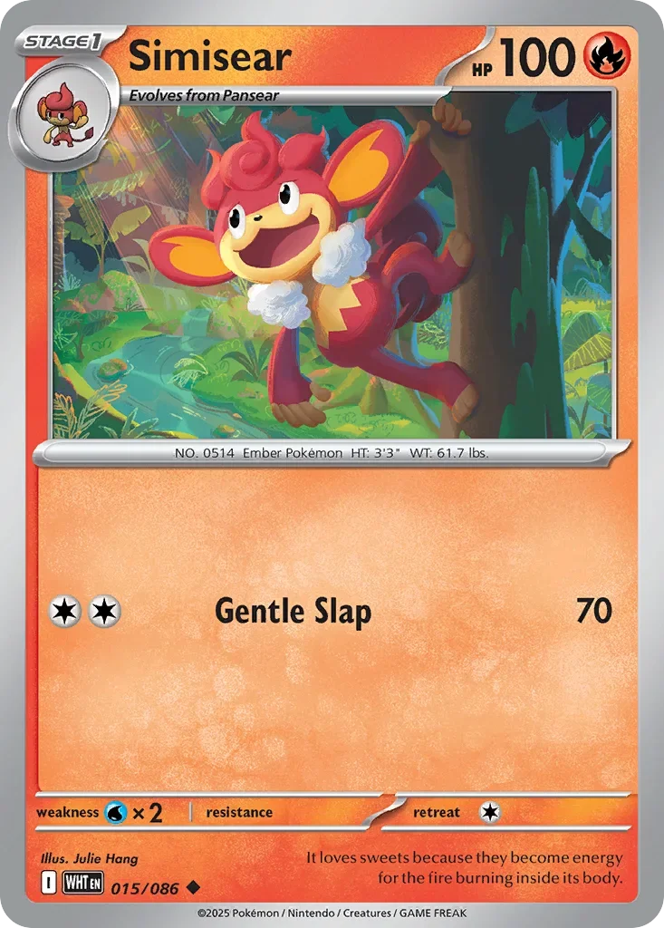 Simisear 15 Pokemon card from White Flare set