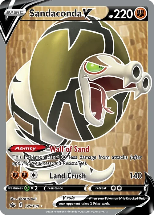 Sandaconda V 175 Pokemon card from Chilling Reign set