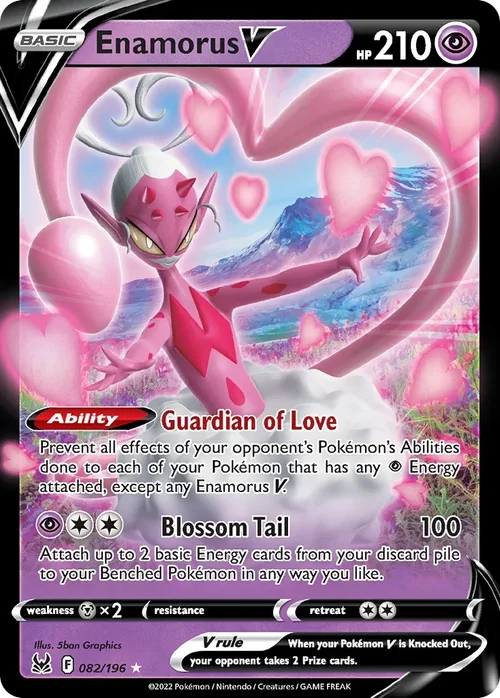 Enamorus V 82 Pokemon card from Lost Origin set