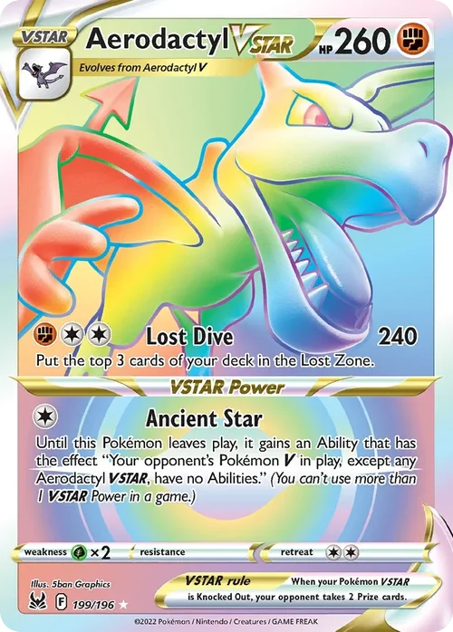 199/196 from Lost Origin Rainbow Rare Pokemon Card