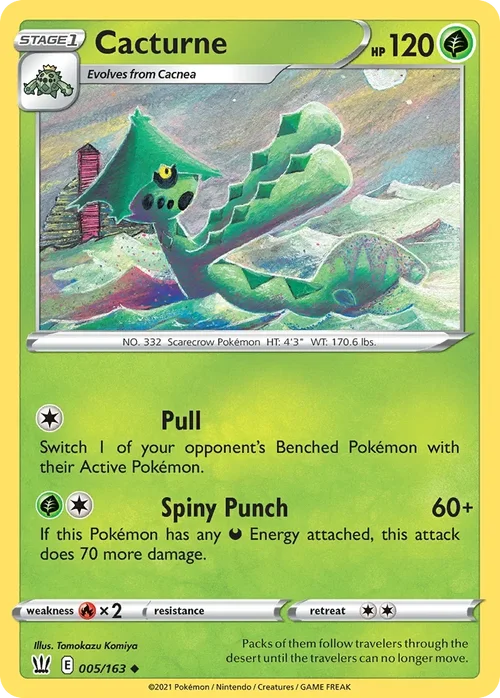 Cacturne 5 Pokemon card from Battle Styles set