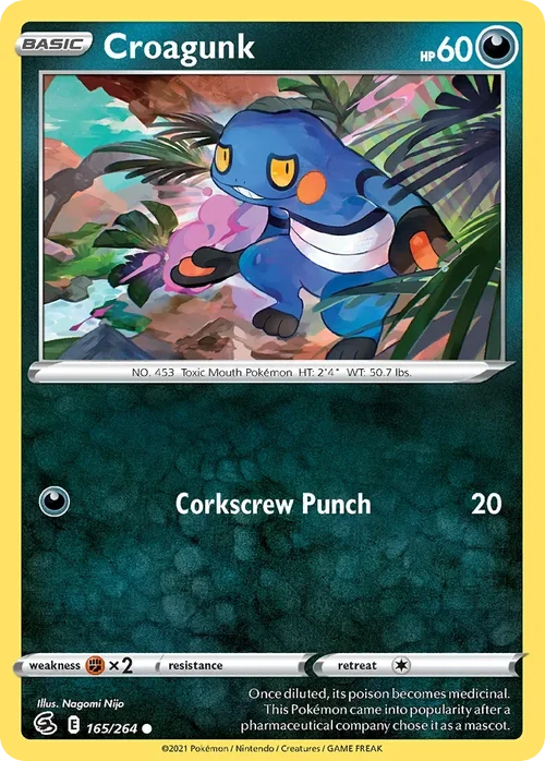 Croagunk 165 Pokemon card from Fusion Strike set
