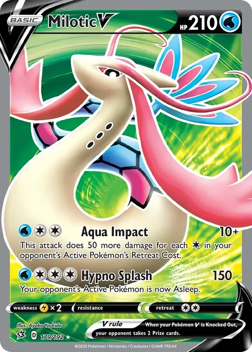 Milotic V 179 Pokemon card from Rebel Clash set