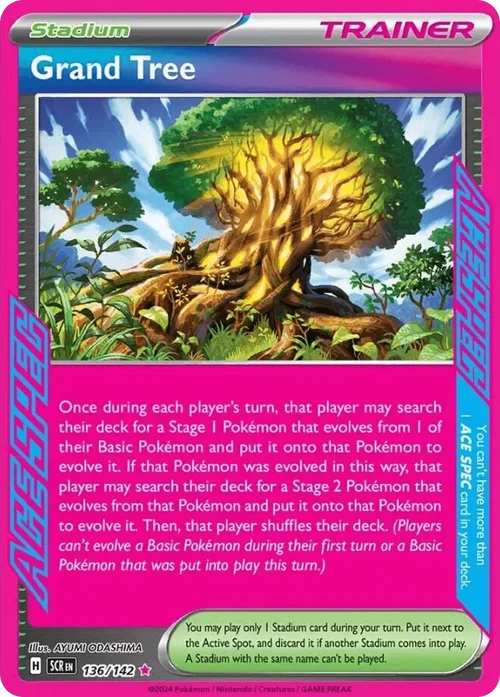 Grand Tree 136 Pokemon card from Stellar Crown set