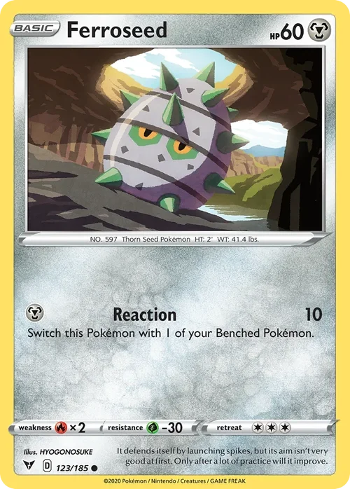 Ferroseed 123 Pokemon card from Vivid Voltage set