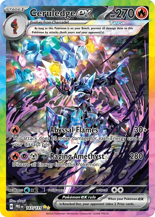 Ceruledge ex 147 Pokemon card from Prismatic Evolutions set