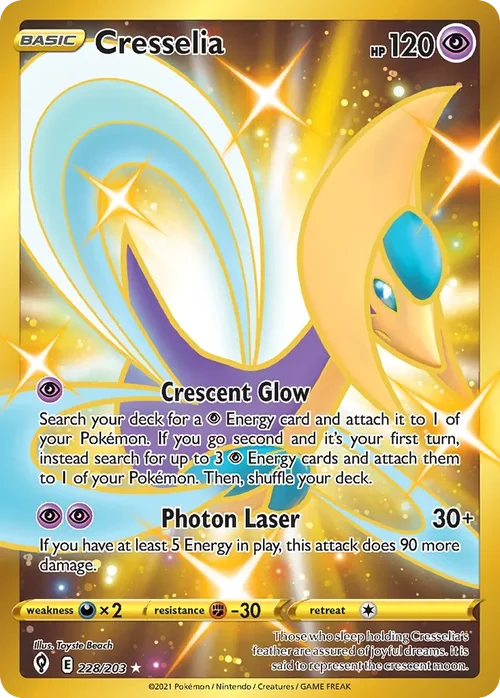 Cresselia 228 Pokemon card from Evolving Skies set