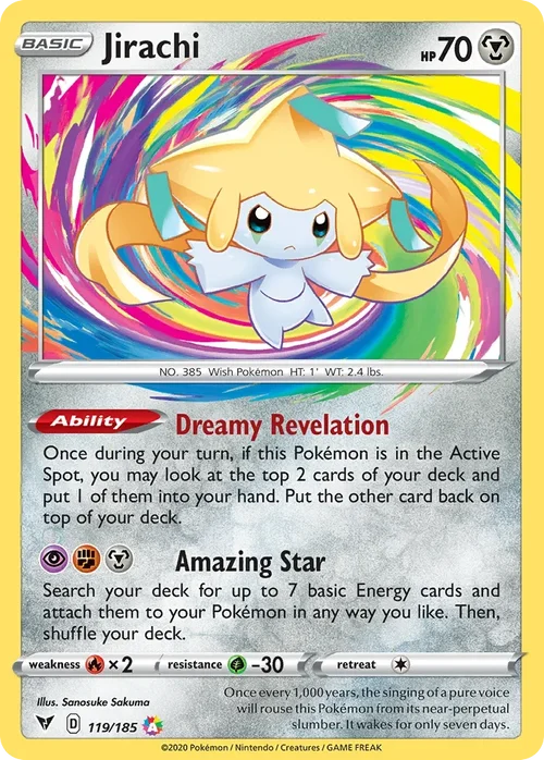 Jirachi 119 Pokemon card from Vivid Voltage set