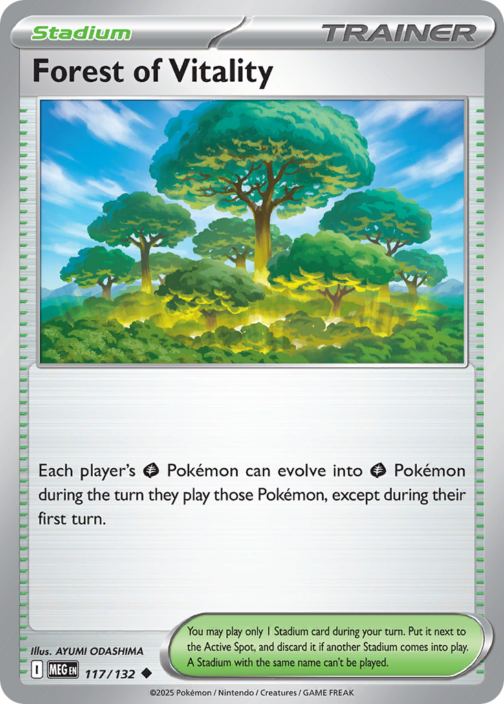 Forest of Vitality 117 Pokemon card from Mega Evolution set