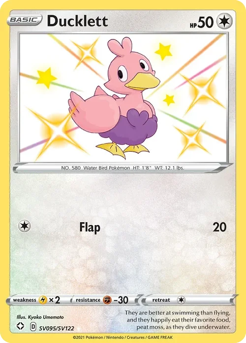Ducklett SV095 Pokemon card from Shining Fates set
