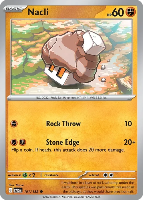 Nacli 101 Pokemon card from Paradox Rift set