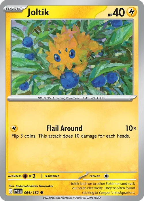 Joltik 64 Pokemon card from Paradox Rift set