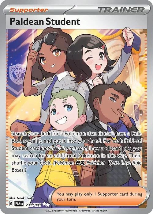 Paldean Student 231 Pokemon card from Paldean Fates set