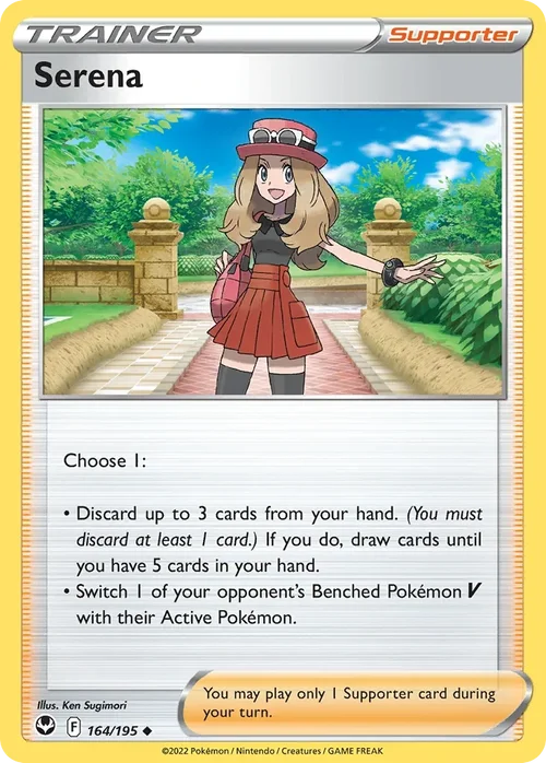 Serena 164 Pokemon card from Silver Tempest set