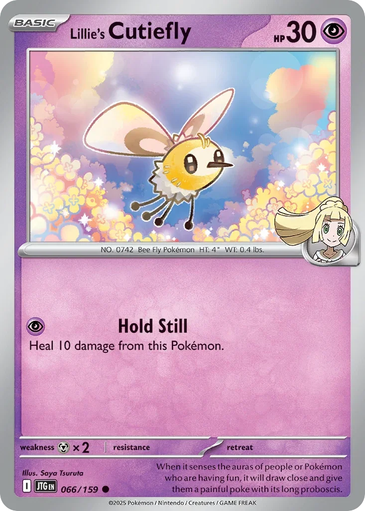 Lillie's Cutiefly 66 Pokémon card from JTG set