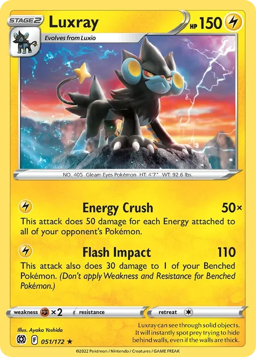 Luxray 051 Pokemon card from Brilliant Stars set