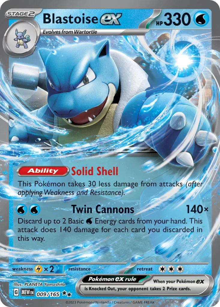 Blastoise ex 009 Pokémon card