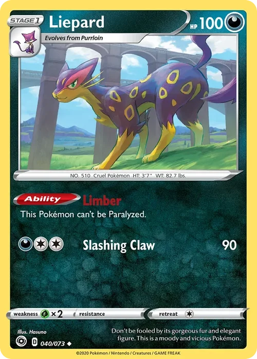 Liepard 40 Pokemon card from Champion's Path set