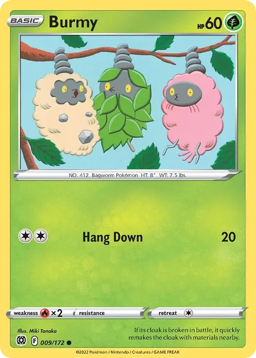 Burmy 009 Pokemon card from Brilliant Stars set