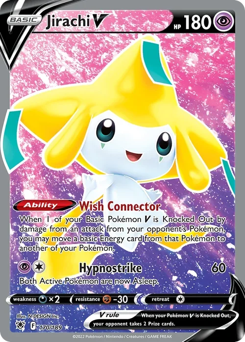 Jirachi V 170 Pokémon card from Astral Radiance set