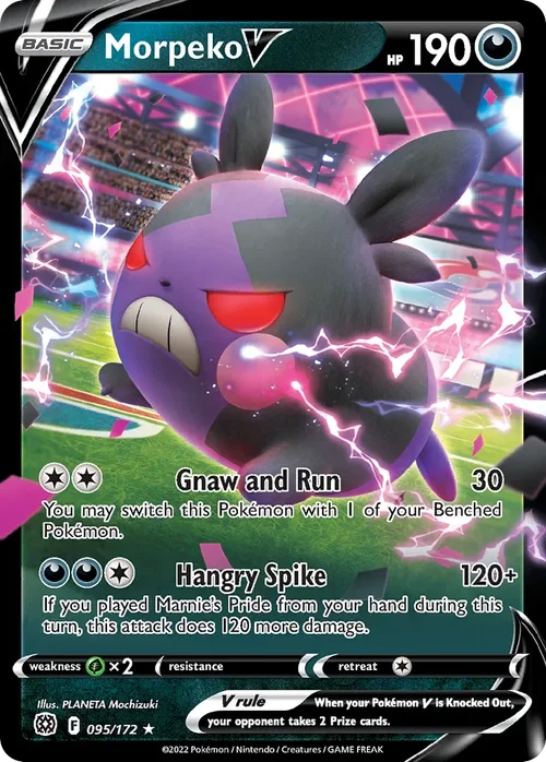 Morpeko V 095 Pokemon card from Brilliant Stars set