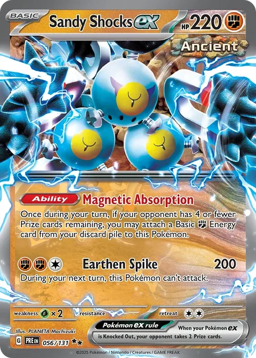 Sandy Shocks ex 56 Pokemon card from Prismatic Evolutions set