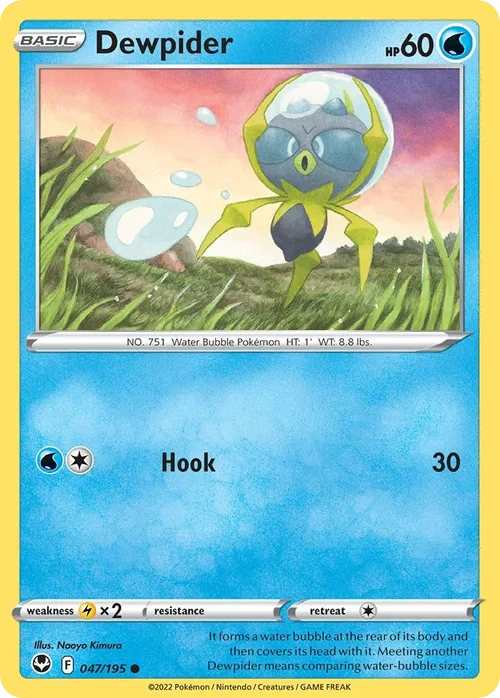 Dewpider 47 Pokemon card from Silver Tempest set
