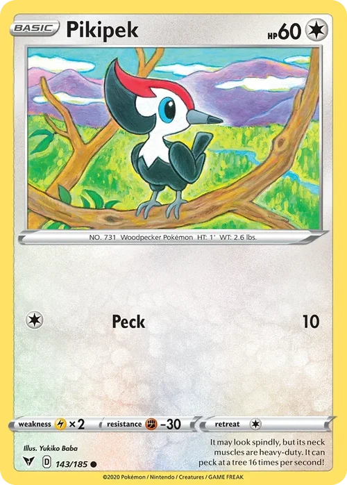 Pikipek 143 Pokemon card from Vivid Voltage set