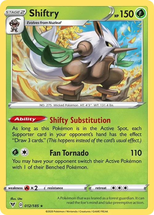 Shiftry 12 Pokemon card from Vivid Voltage set