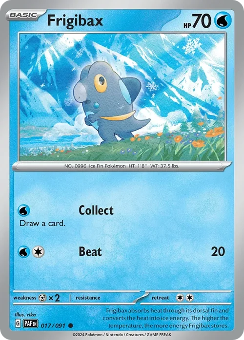 Frigibax 17 Pokemon card from Paldean Fates set