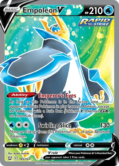 Empoleon V 145 Pokemon card from Battle Styles set