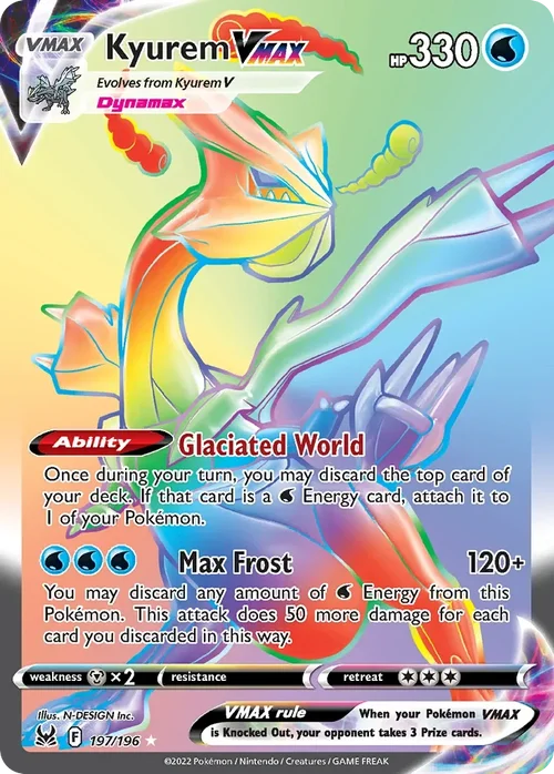 Kyurem VMAX 197 Pokemon card from Lost Origin set