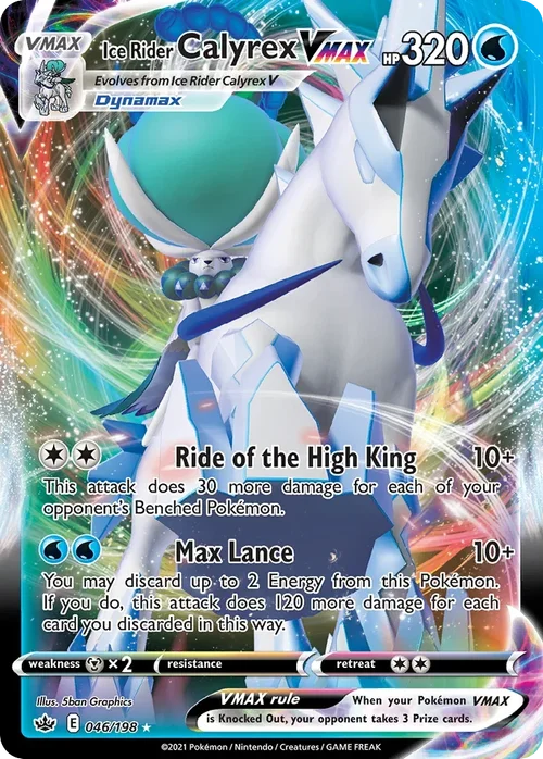 Ice Rider Calyrex VMAX 46 Pokemon card from Chilling Reign set