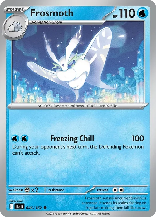 Frosmoth 46 Pokemon card from Temporal Forces set