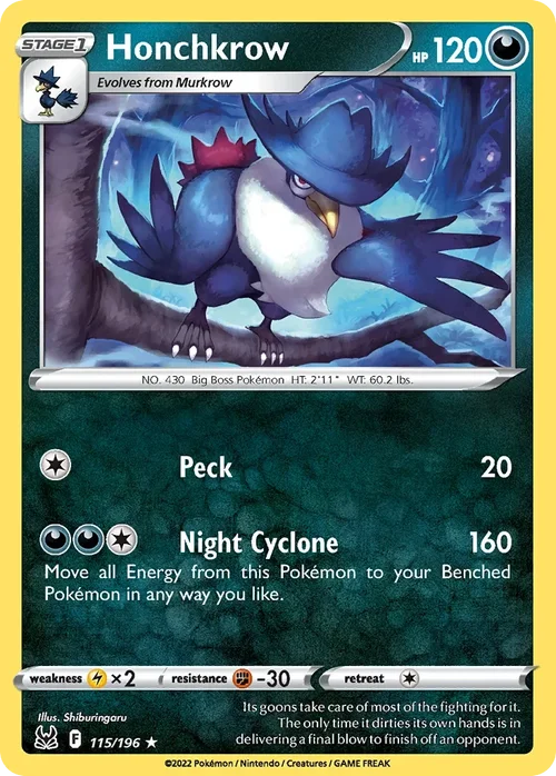 115/196 from Lost Origin Rare Pokemon Card