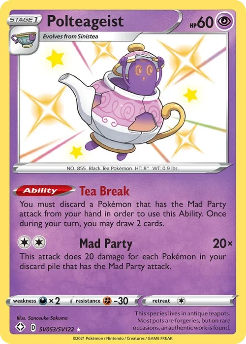 Polteageist SV053 Pokemon card from Shining Fates set