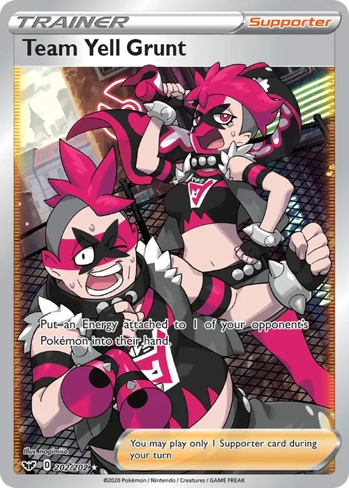 Team Yell Grunt 202 Pokemon card from Sword & Shield set
