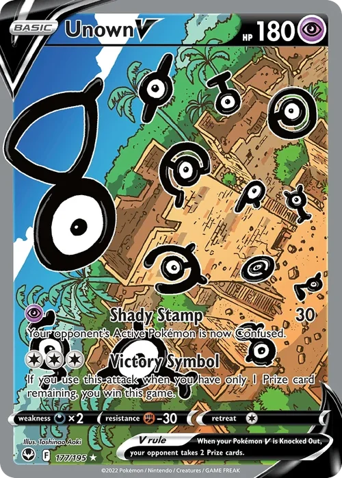 Unown V 177 Pokemon card from Silver Tempest set
