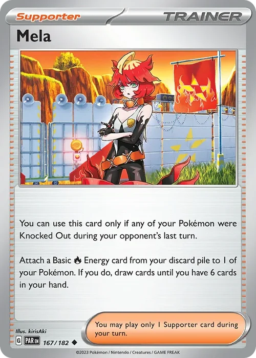 Mela 167 Pokemon card from Paradox Rift set