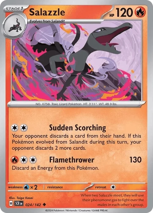 Salazzle 24 Pokemon card from Stellar Crown set