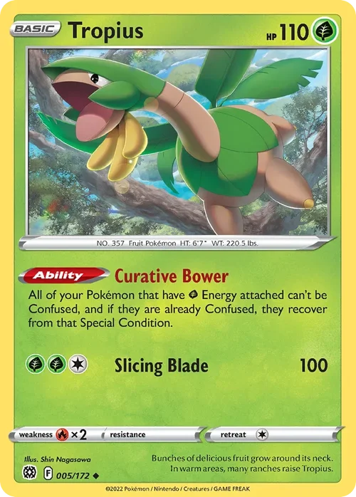 Tropius 005 Pokemon card from Brilliant Stars set