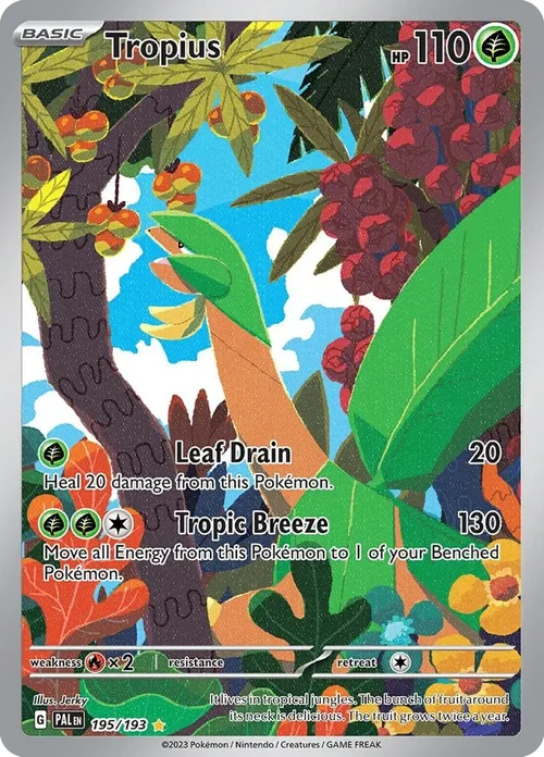 Tropius 195 Pokemon card from Paldea Evolved set