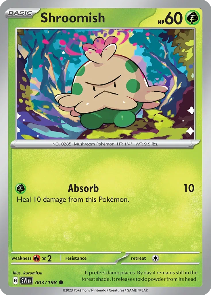 Shroomish 3 Pokemon card from Scarlet & Violet set