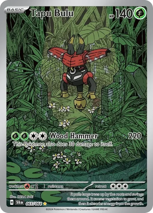 Tapu Bulu 65 Pokemon card from Shrouded Fable set