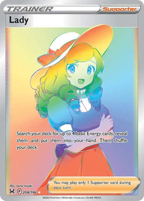 Lady 208 Pokemon card from Lost Origin set