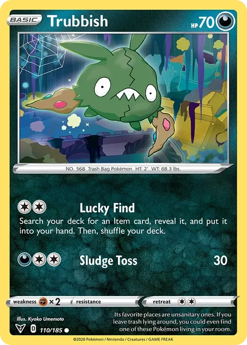 Trubbish 110 Pokemon card from Vivid Voltage set