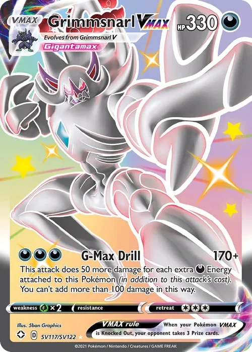Grimmsnarl VMAX SV117 Pokemon card from Shining Fates set