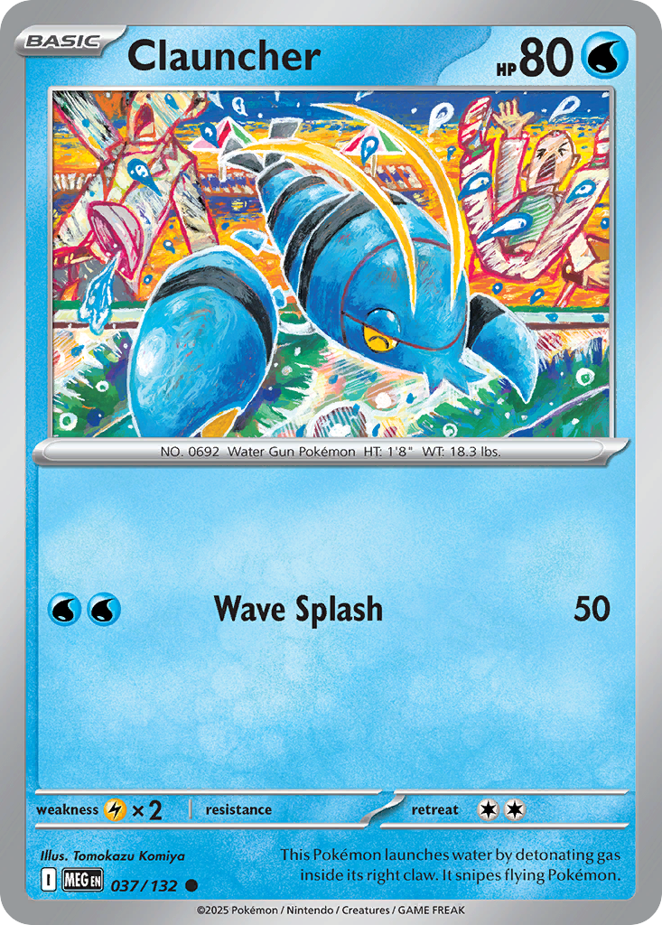 Clauncher 37 Pokemon card from Mega Evolution set