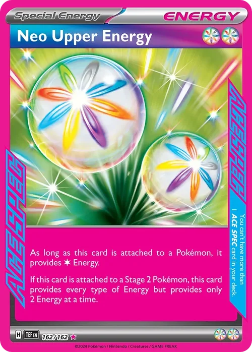 Neo Upper Energy 162 Pokemon card from Temporal Forces set