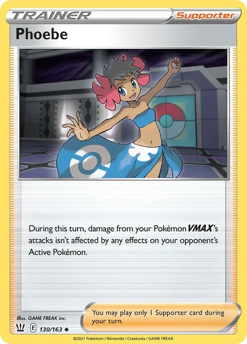 Phoebe 130 Pokemon card from Battle Styles set